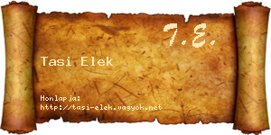 Tasi Elek névjegykártya
